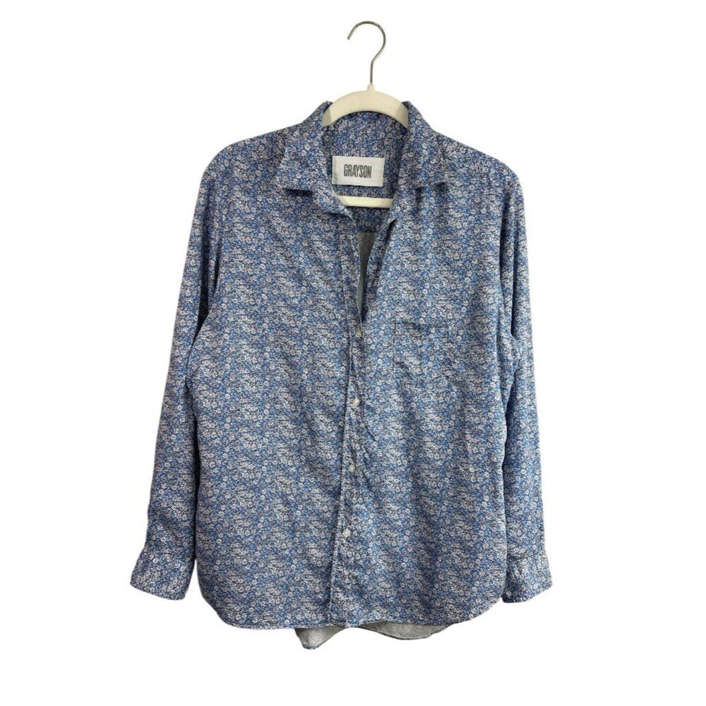 Grayson The Hero Floral Shirt Button Up Long Sleeve Blouse Top Sz L